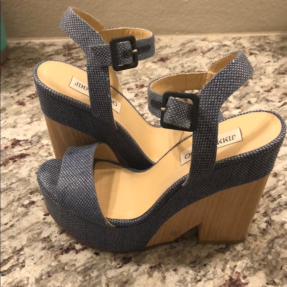 Beautiful denim wedge Jimmy Choos - Picture 3 of 4